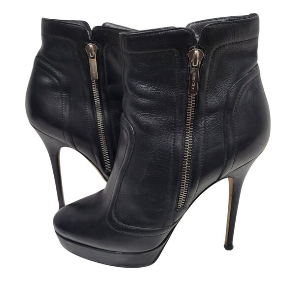 Jimmy Choo Side Zipper Leather Ankle High Heels Stiletto Boots 39(EU) 8.5(US) - Picture 4 of 12